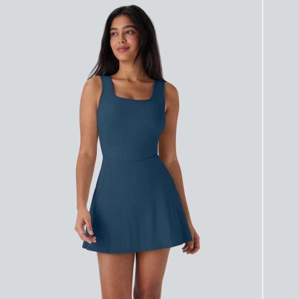 Halara SoftlyZero Airy UNeck 2-in-1 Pocket Mini Cool Touch Dress-Easy Peezy